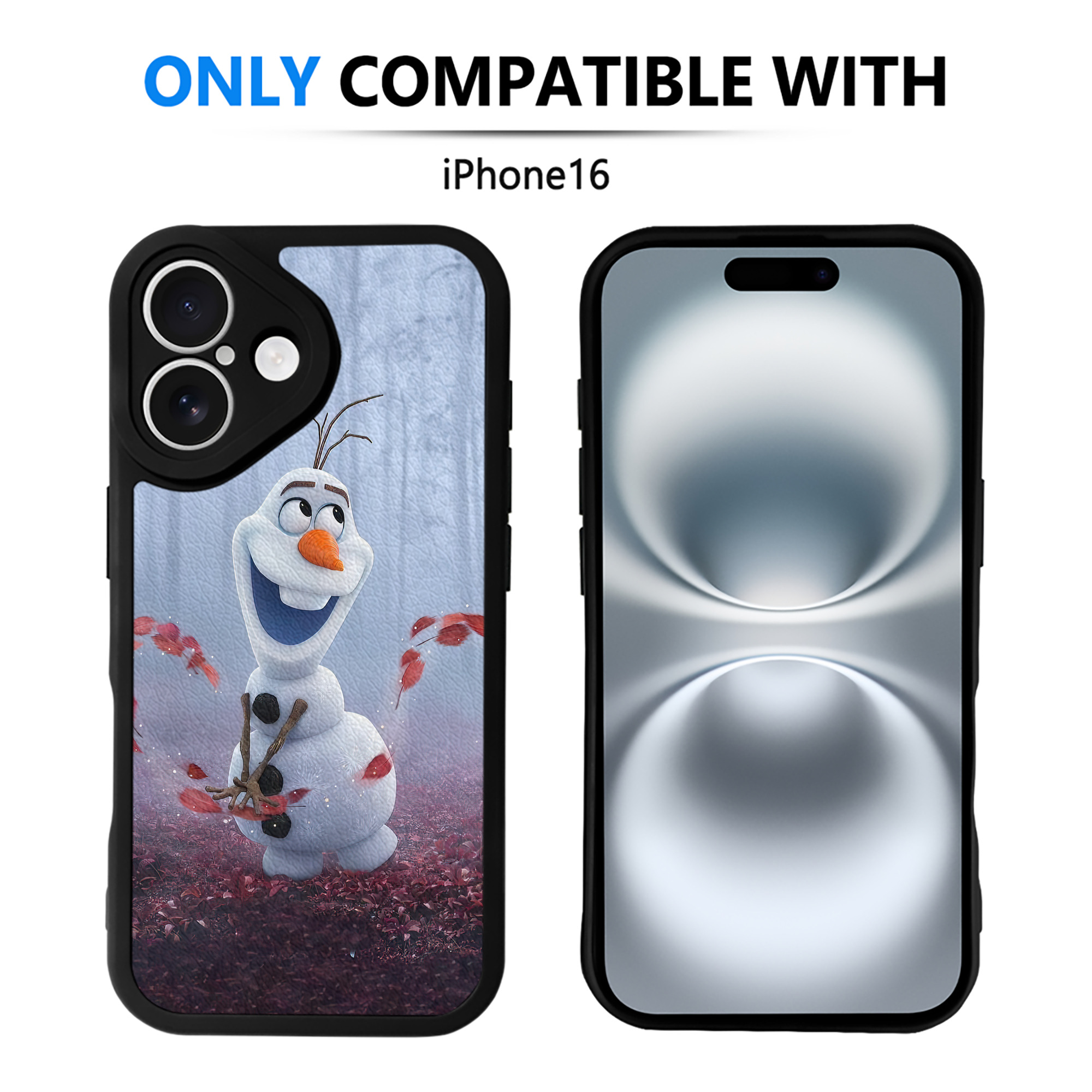 （画像用） アナと雪の女王 アンナ エルサ Frozen Anna Elsa 【iPhone 16シリーズ対応】シリコンスマホケース（レザー調） 材質：シリコン